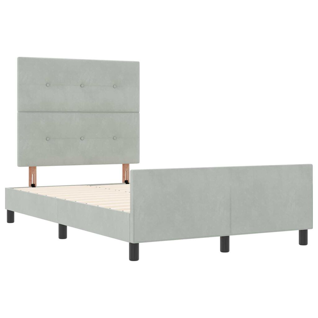 vidaXL Σκελετός Κρεβατιού Ανοιχτό γκρι 120 x 190 cm Βελούδο