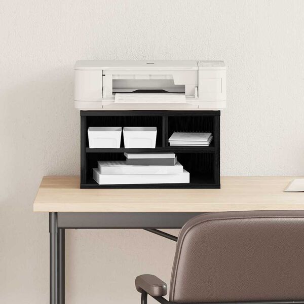 vidaXL Σταντ Εκτυπωτή Μαύρη δρυς 40 x 32 x 22.5 εκ Επεξεργασμένο ξύλο