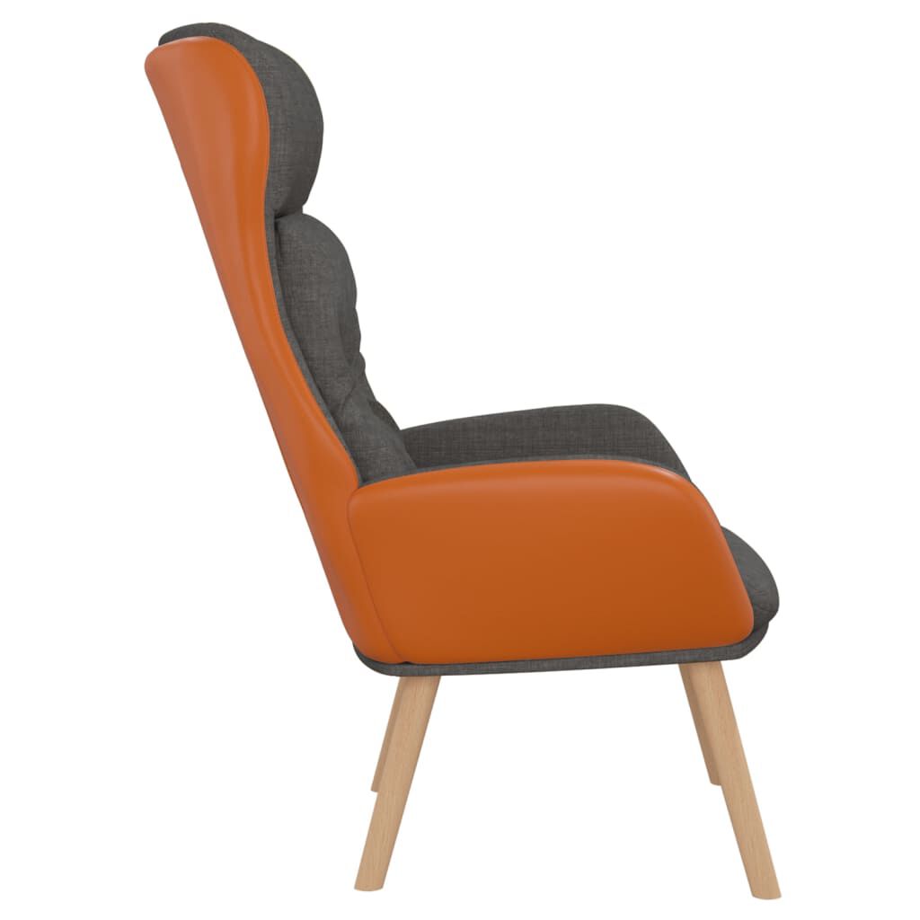 vidaXL Πολυθρόνα Relax Σκούρο Γκρι από Ύφασμα και PVC