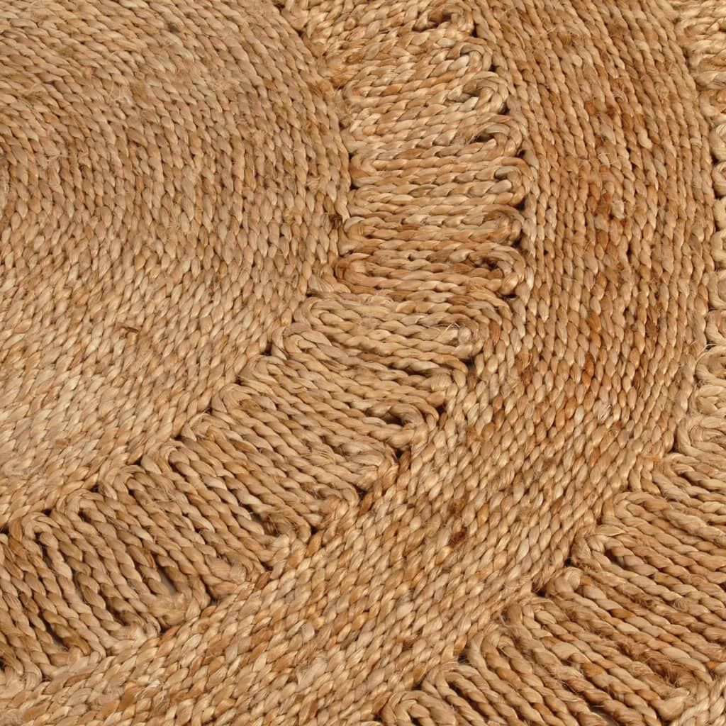vidaXL Χαλί Πλεκτό Χειροποίητο Στρογγυλό 120 εκ. από Γιούτα