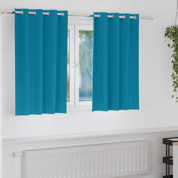 vidaXL Κουρτίνες με κουρτίνες 2 pcs Τιρκουάζ 140 x 140 cm Πολυεστέρας