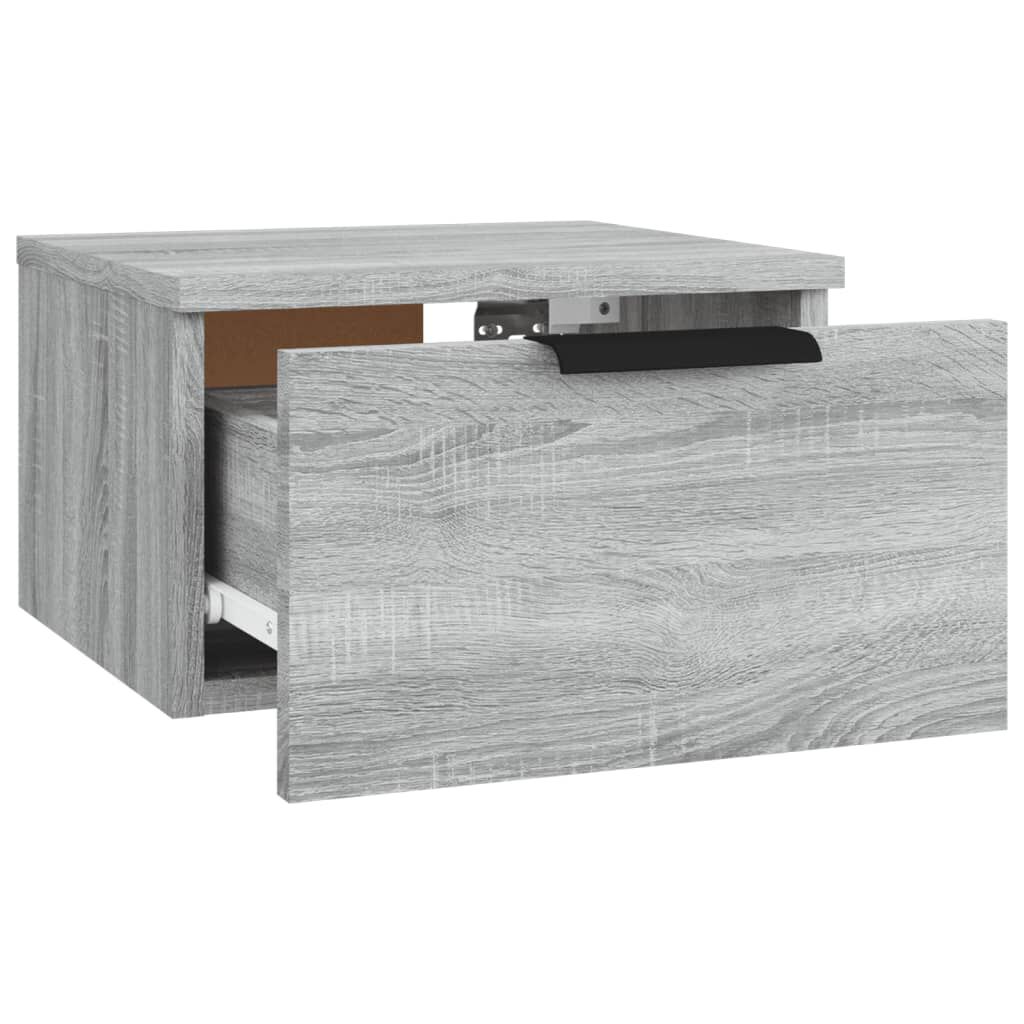 vidaXL Κομοδίνα Γκρι Επιτοίχιο Sonoma 34 x 30 x 20 εκ.