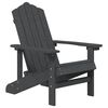 vidaXL Καρέκλες Κήπου Adirondack Ανθρακί από HDPE με Τραπεζάκι