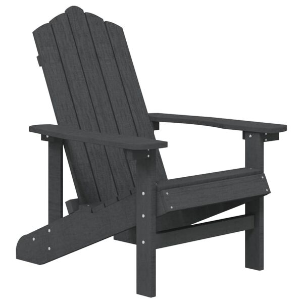 vidaXL Καρέκλες Κήπου Adirondack Ανθρακί από HDPE με Τραπεζάκι