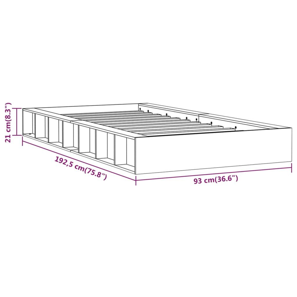 vidaXL Πλαίσιο Κρεβατιού 75 x 190 εκ. από Μασίφ Ξύλο Small Single