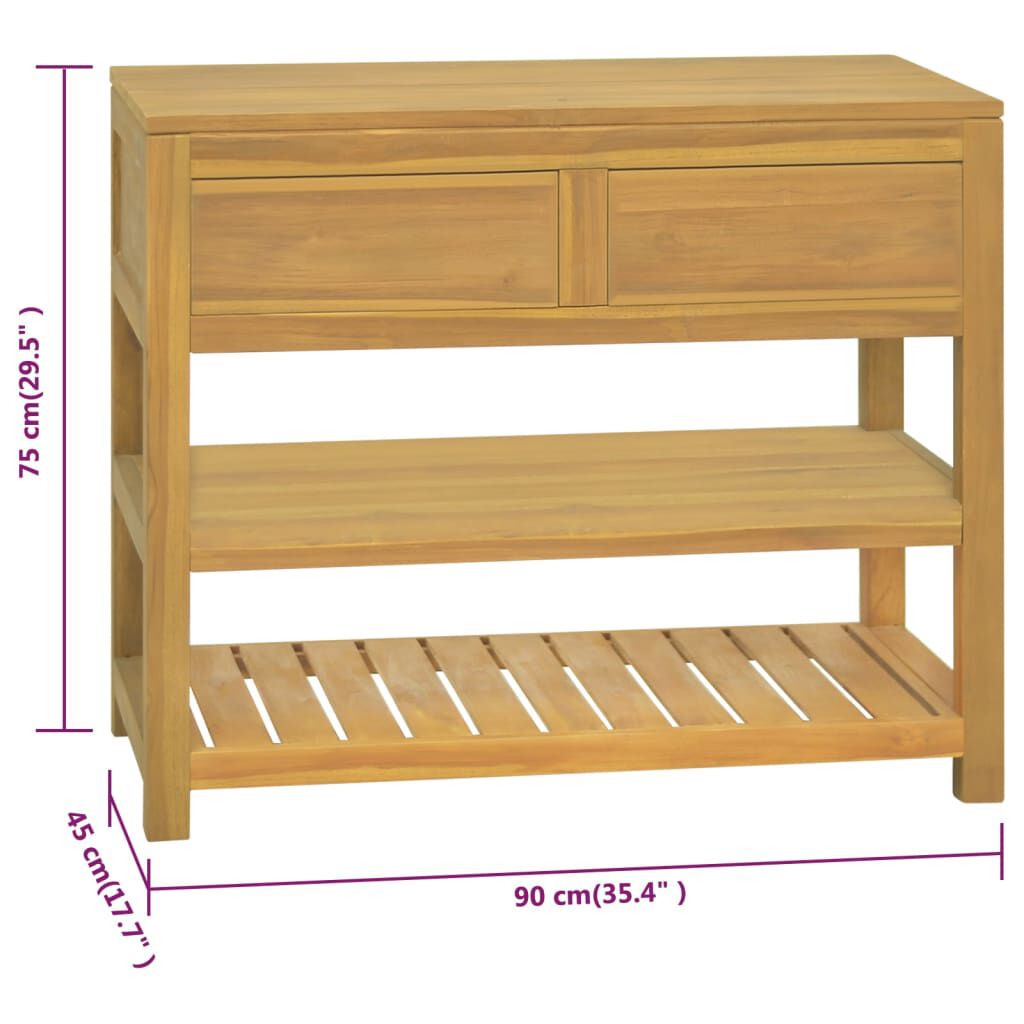 vidaXL Έπιπλο Μπάνιου 90 x 45 x 75 εκ. από Μασίφ Ξύλο Teak