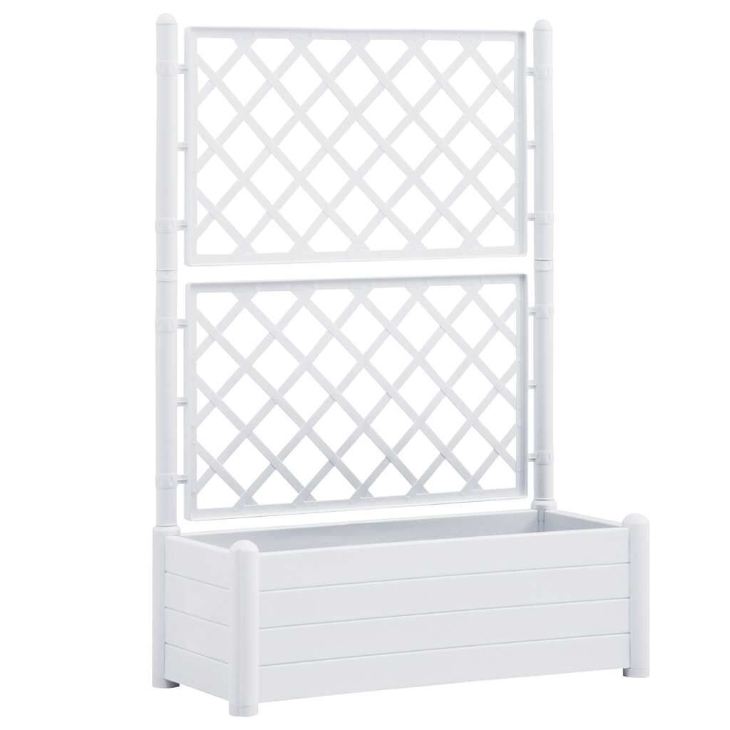 vidaXL Ζαρντινιέρα Κήπου με Καφασωτό Λευκή 100 x 43 x 142 εκ. από PP