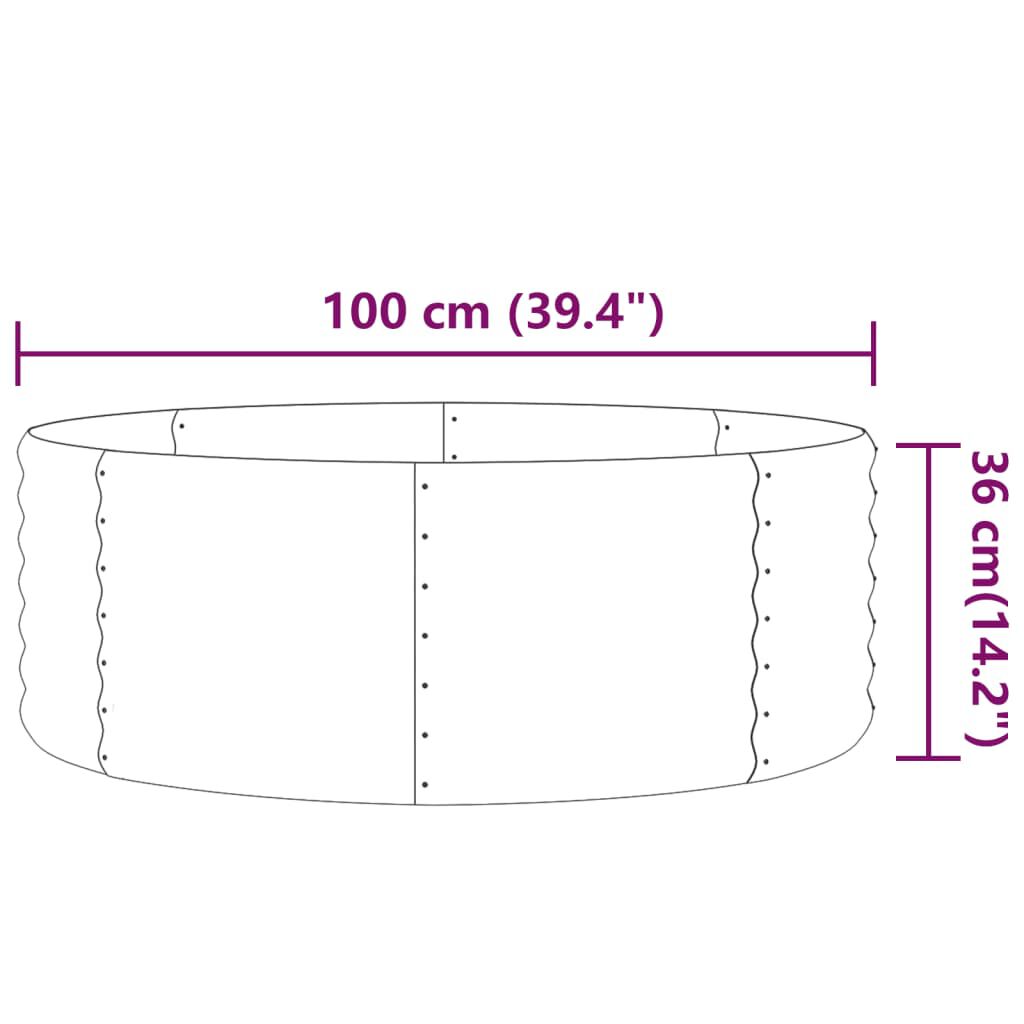 vidaXL Ζαρντινιέρα Ασημί 100x100x36 εκ. Ατσάλι με Ηλεκτρ. Βαφή Πούδρας