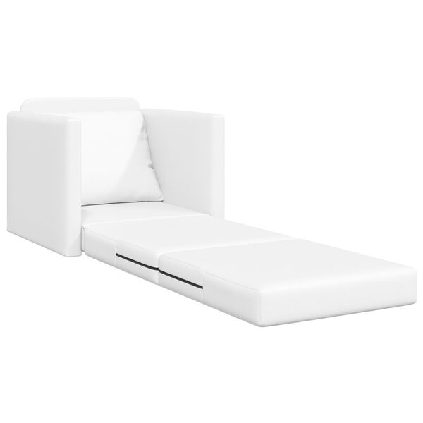 vidaXL Καθιστικό Κρεβάτι 2 σε 1 Λευκό 74x77x81 cm από Τεχνητό Δέρμα