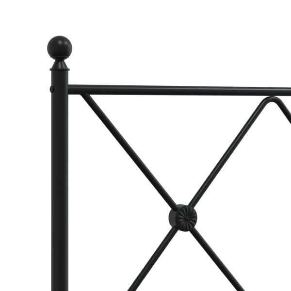 vidaXL Πλαίσιο Κρεβατιού με Κεφαλάρι Μαύρο 100 x 190 εκ. Μεταλλικό