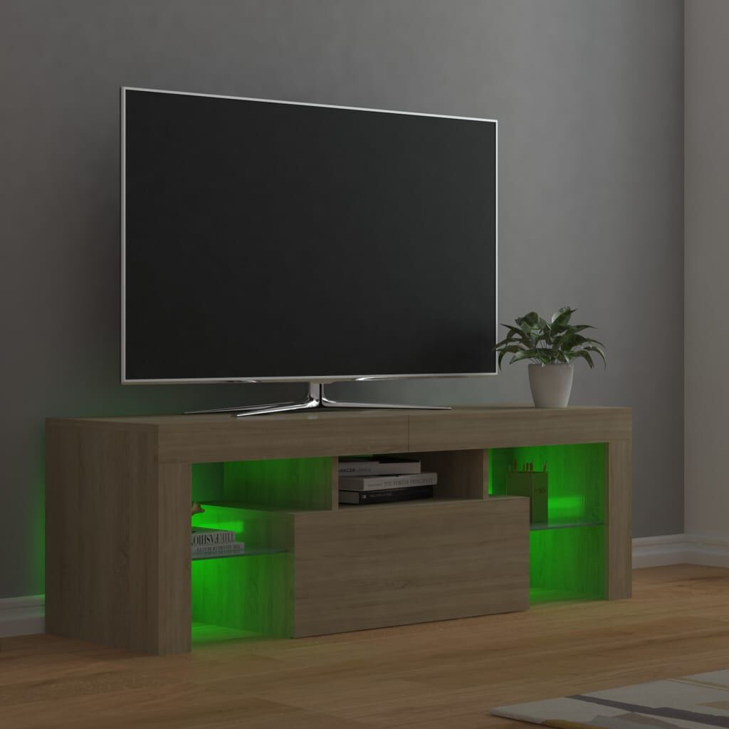 vidaXL Έπιπλο Τηλεόρασης με LED Sonoma Δρυς 120x35x40 εκ.