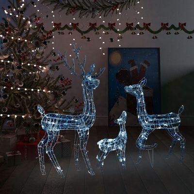 vidaXL Τάρανδοι Οικ. Ακρυλικός Χριστουγεννιάτικος 300 LED Ψυχρό Λευκό