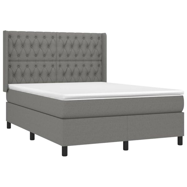 vidaXL &Kappa;&rho;&epsilon;&beta;ά&tau;&iota; Boxspring &mu;&epsilon; &Sigma;&tau;&rho;ώ&mu;&alpha; & LED &Sigma;&kappa;.&Gamma;&kappa;&rho;&iota; 140x200 &epsilon;&kappa; &Upsilon;&phi;&alpha;&sigma;&mu;ά&tau;&iota;&nu;&omicron;