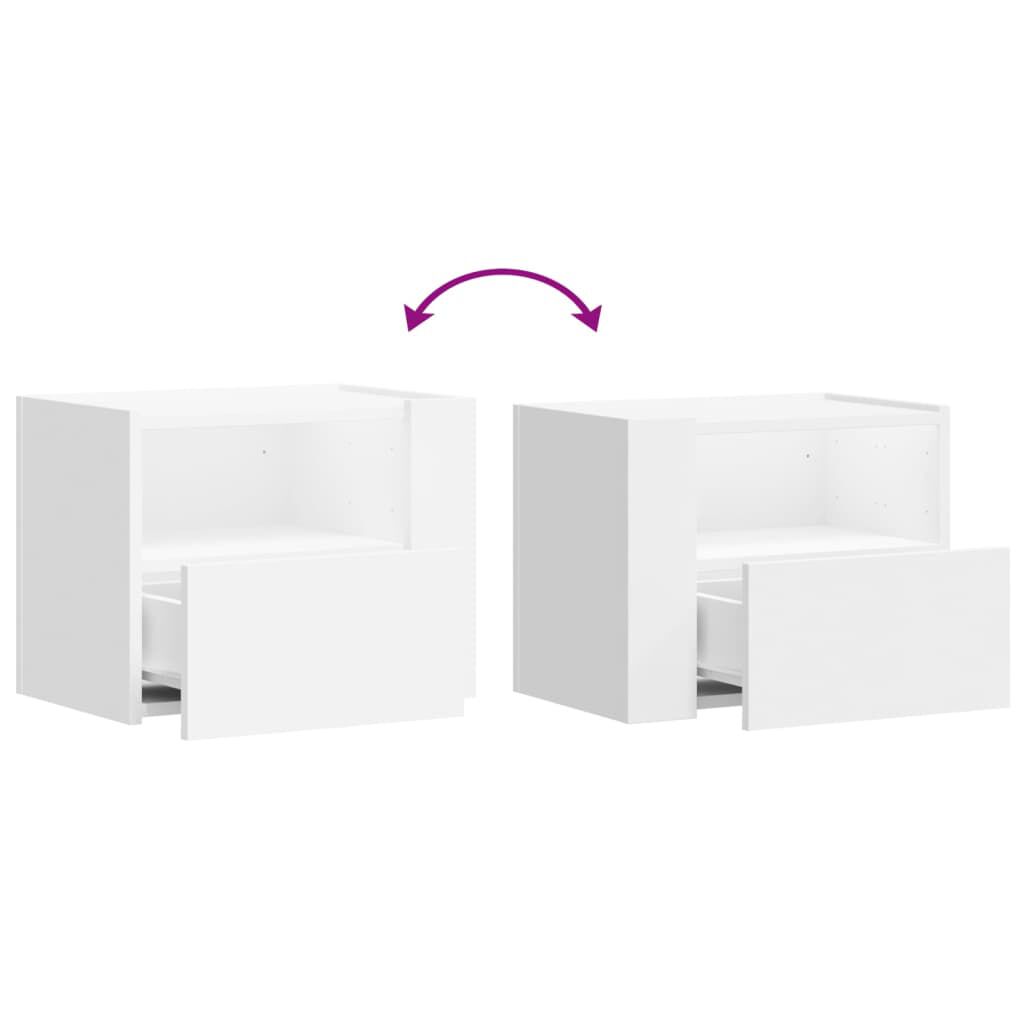 vidaXL Κομοδίνο Επιτοίχιο Λευκά 45x30x35 εκ.