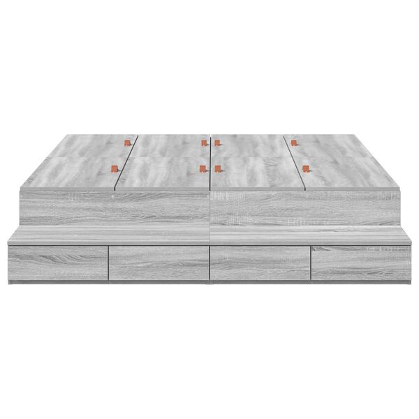 vidaXL Κρεβάτι Αποθήκευσης Γκρι Σονομά 150x200 εκ.