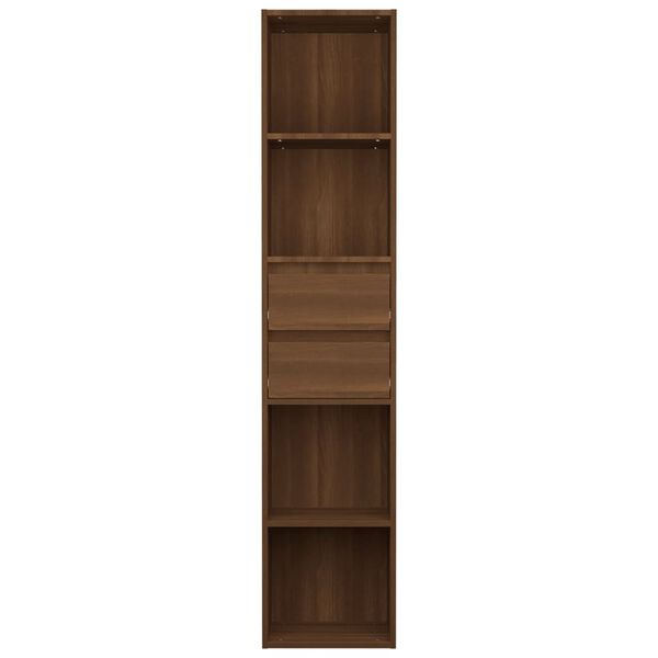 vidaXL Βιβλιοθήκη Καφέ Δρυς 36 x 30 x 171 εκ. από Επεξεργασμένο Ξύλο
