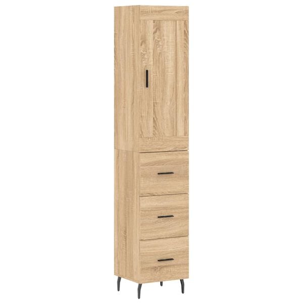 vidaXL Μπουφές Sonoma δρυς 34,5 x 34 x 180 εκ. από Επεξεργασμένο Ξύλο