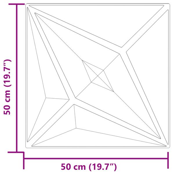 vidaXL Πάνελ Τοίχου 12 τεμ. Γκρι Σχέδιο Αστέρι 50x50 εκ. 3 μ² XPS