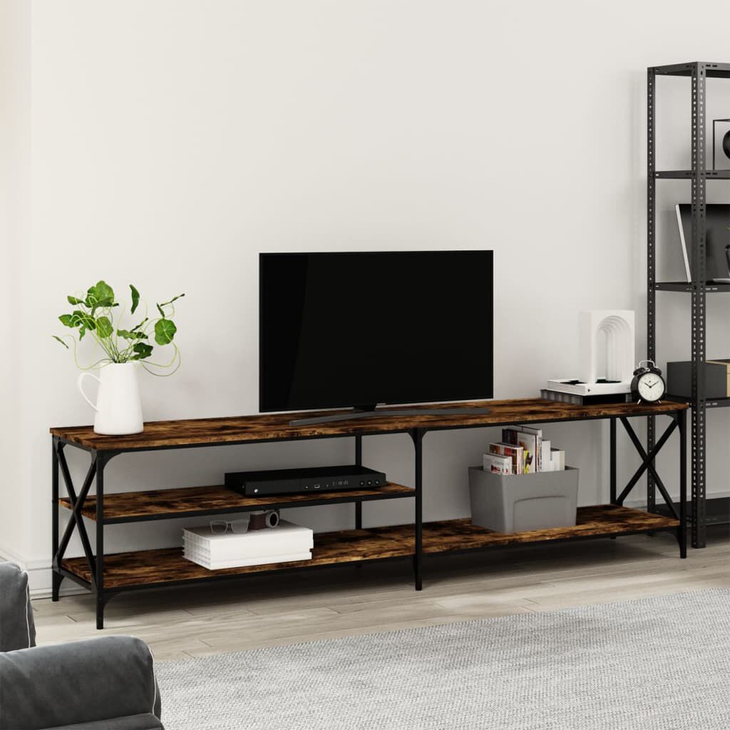 vidaXL Έπιπλο Τηλεόρασης Καπνιστή Δρυς 200x40x50 εκ Επεξ. Ξύλο/Μέταλλο