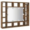vidaXL Έπιπλο Καθρέπτη με LED Καπνιστή Δρυς 91x15x76,5 εκ.