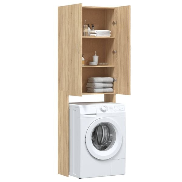 vidaXL Ντουλάπι Πλυντηρίου Sonoma Δρυς 64 x 25,5 x 190 εκ.