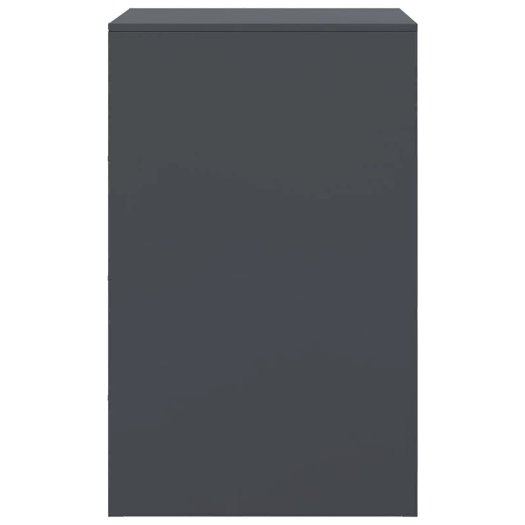 vidaXL Κομοδίνα 2 τεμ. Ανθρακί 34,5x39x62 εκ. από Χάλυβα