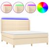 vidaXL &Kappa;&rho;&epsilon;&beta;ά&tau;&iota; Boxspring &mu;&epsilon; &Sigma;&tau;&rho;ώ&mu;&alpha; & LED &Kappa;&rho;&epsilon;&mu; 180x200 &epsilon;&kappa;. &Upsilon;&phi;&alpha;&sigma;&mu;ά&tau;&iota;&nu;&omicron;