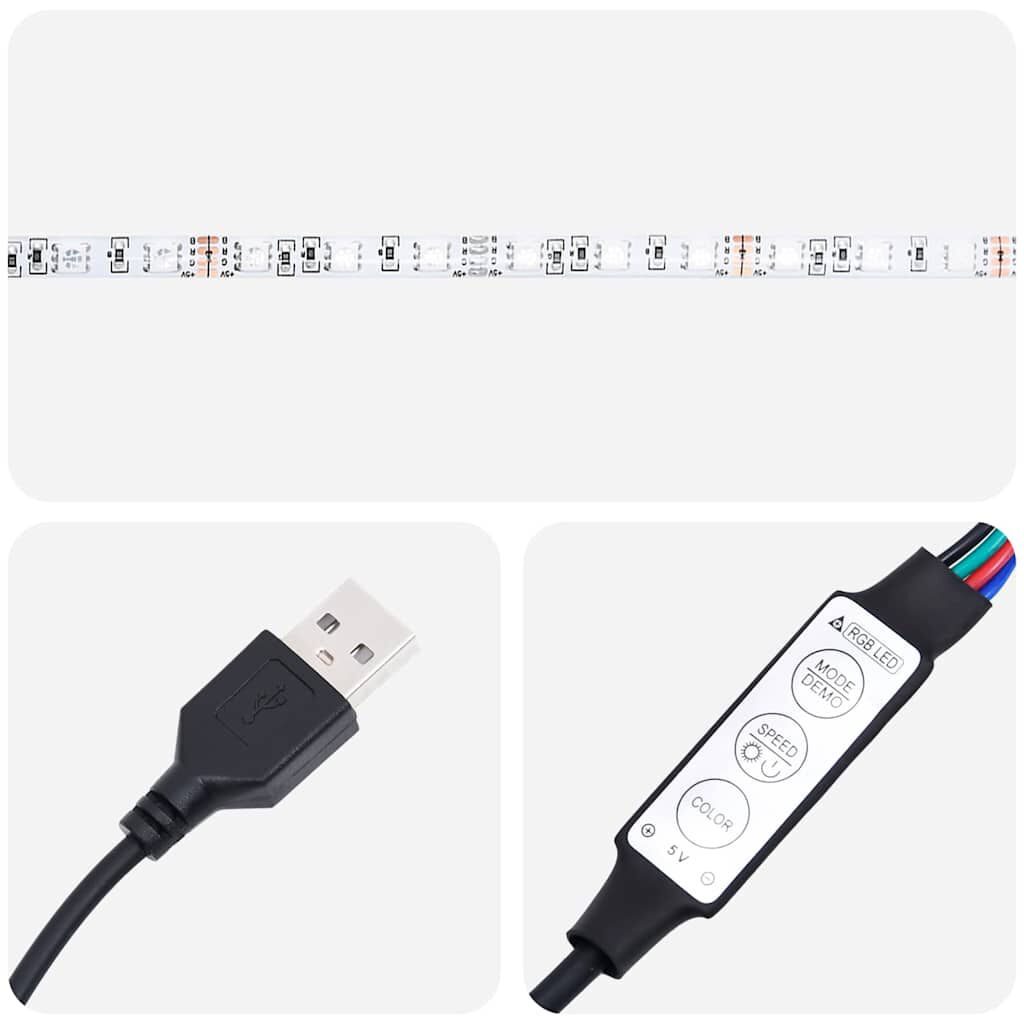 vidaXL Οθωμανικό κρεβάτι με στρώματα & LEDs Σκούρο γκρι Βελούδο