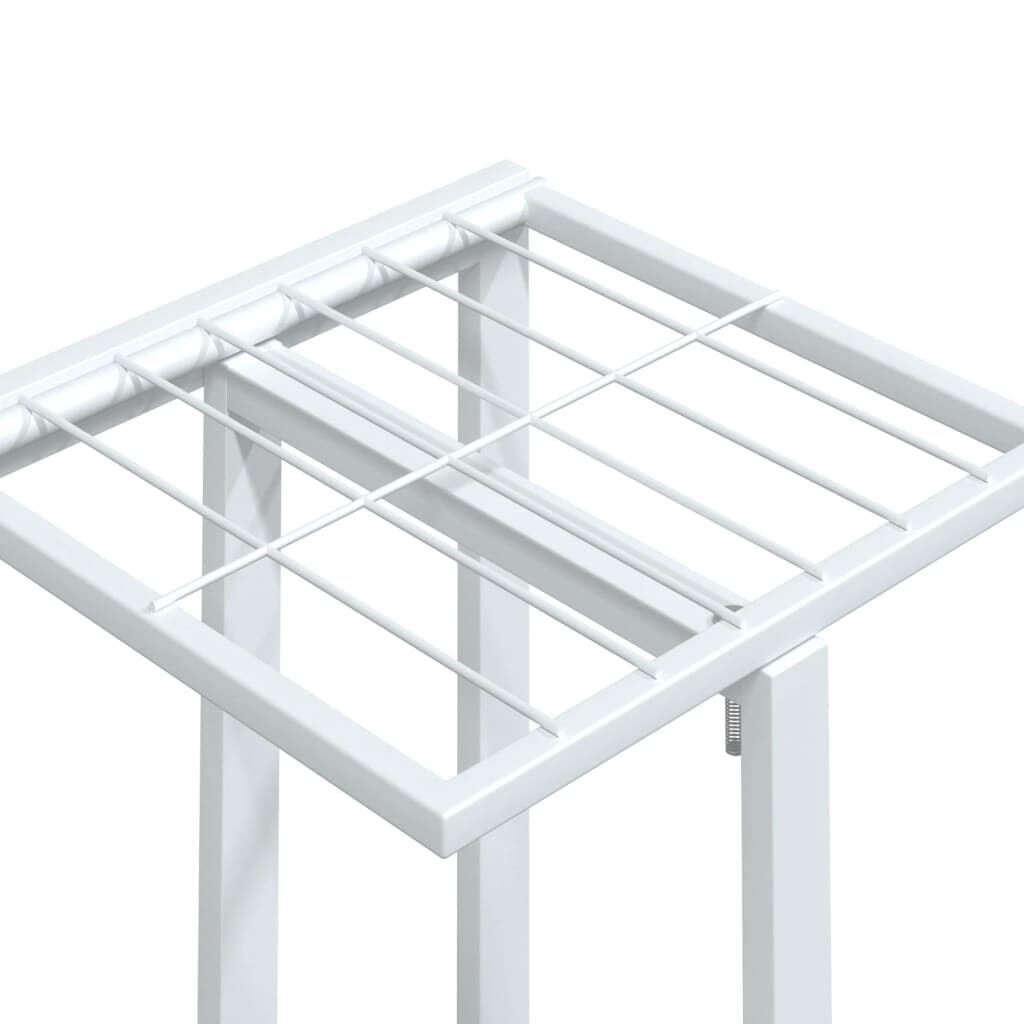 vidaXL Βάση Λουλουδιών 4 Επιπέδων με Ρόδες 44x23x80 εκ. Λευκή Σίδερο