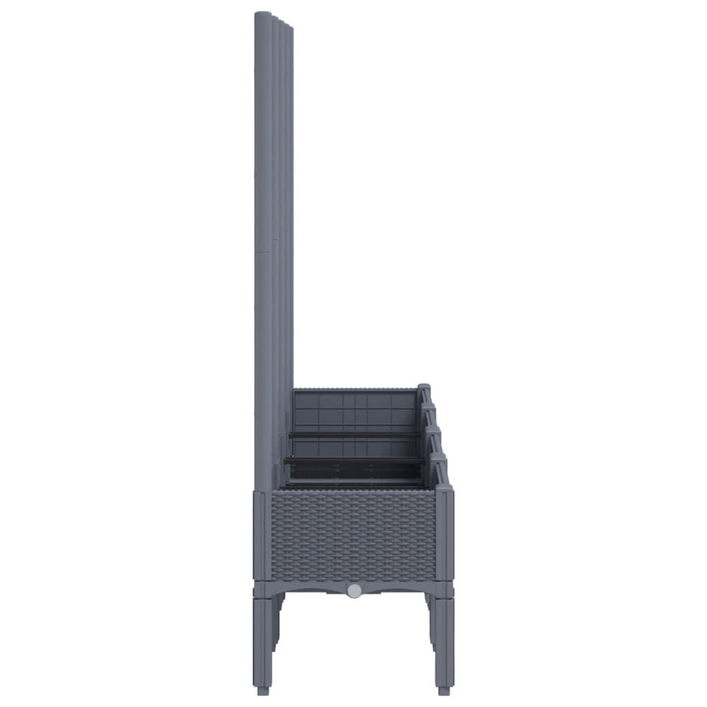 vidaXL Ζαρντινιέρα Κήπου με Καφασωτό Γκρι 160x40x142 εκ. από PP