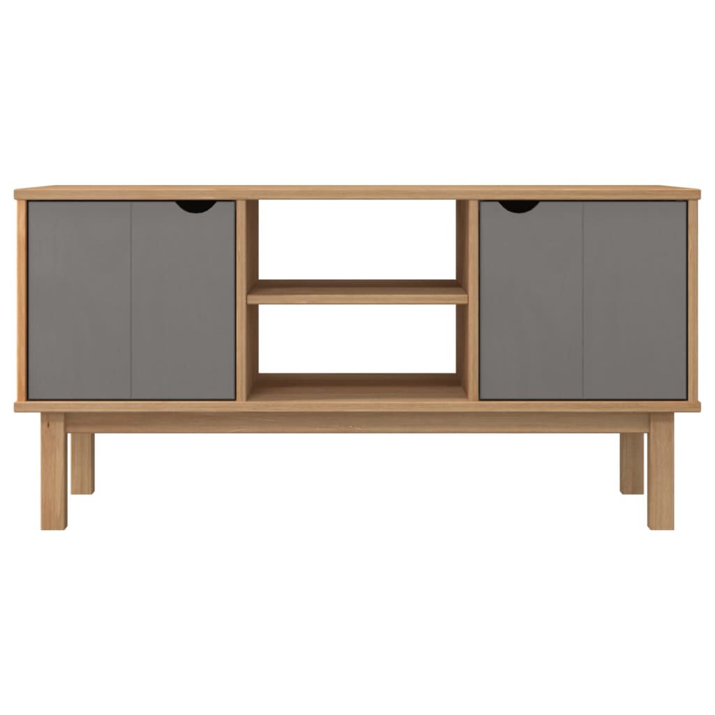 vidaXL Έπιπλο Τηλεόρασης OTTA Καφέ/Γκρι 113,5x43x57 εκ. Μασίφ Πεύκο