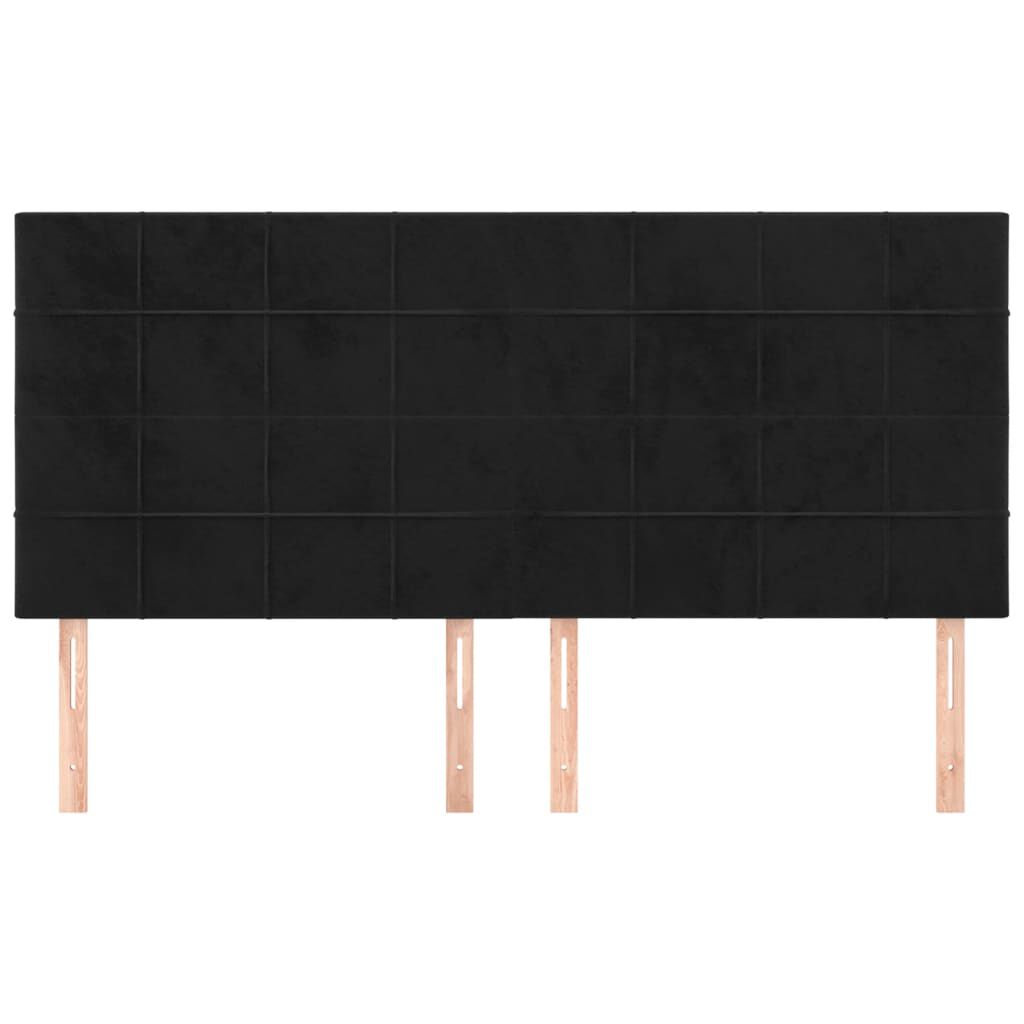 vidaXL Κεφαλάρια Κρεβατιού 4 τεμ. Μαύρο 100x5x78/88 εκ. Βελούδινο