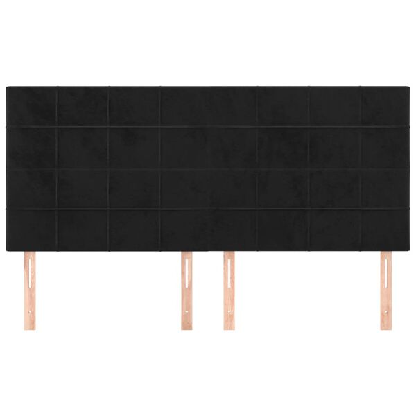 vidaXL Κεφαλάρια Κρεβατιού 4 τεμ. Μαύρο 100x5x78/88 εκ. Βελούδινο