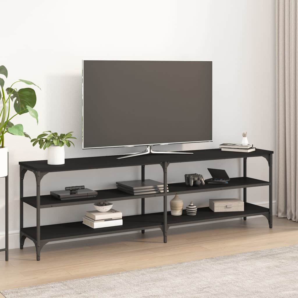 vidaXL Έπιπλο Τηλεόρασης Μαύρο 160x30x50 εκ. από Επεξεργασμένο Ξύλο