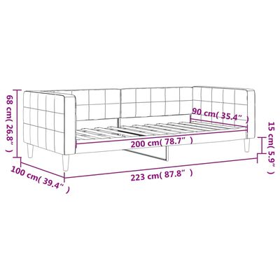 vidaXL Καναπές Κρεβάτι Σκούρο Πράσινο 90 x 200 εκ. Βελούδινος