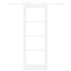 vidaXL Συρόμενη Πόρτα Λευκό 78 x 211 εκ Μασίφ ξύλο πεύκου και γυαλί