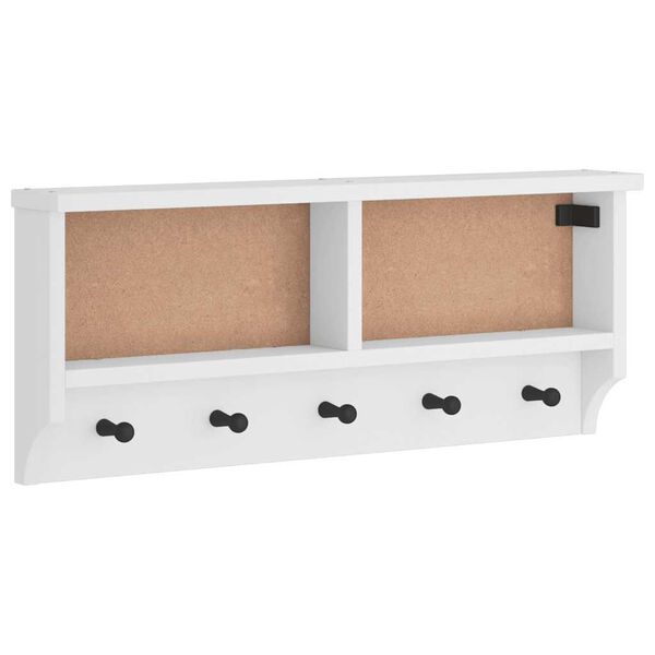 vidaXL Επίτοιχη κρεμάστρα παλτών SANDNES Λευκό 87x12x35 εκ. Πεύκο ξύλο