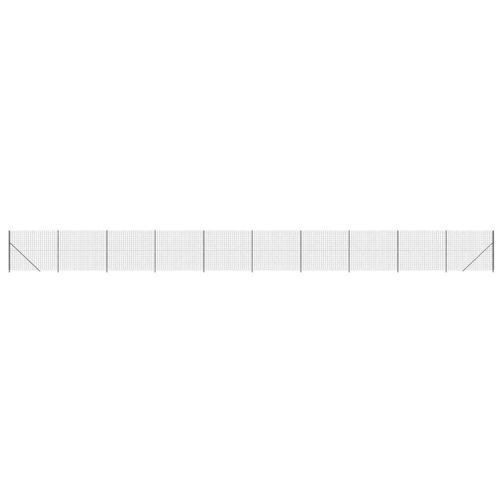 vidaXL Συρματόπλεγμα Περίφραξης Ανθρακί 1,6 x 25 μ. με Βάσεις Φλάντζα