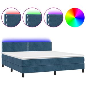vidaXL &Kappa;&rho;&epsilon;&beta;ά&tau;&iota; Boxspring &mu;&epsilon; &Sigma;&tau;&rho;ώ&mu;&alpha; & LED &Sigma;&kappa;. &Mu;&pi;&lambda;&epsilon; 160x200&epsilon;&kappa;. &Beta;&epsilon;&lambda;&omicron;ύ&delta;&iota;&nu;&omicron;