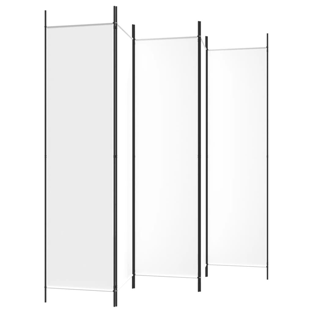 vidaXL Διαχωριστικό Δωματίου με 5 Πάνελ Λευκό 250x200 εκ. από Ύφασμα