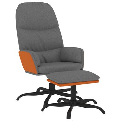 vidaXL Πολυθρόνα Relax Ανοιχτό Γκρι Υφασμάτινη με Σκαμπό