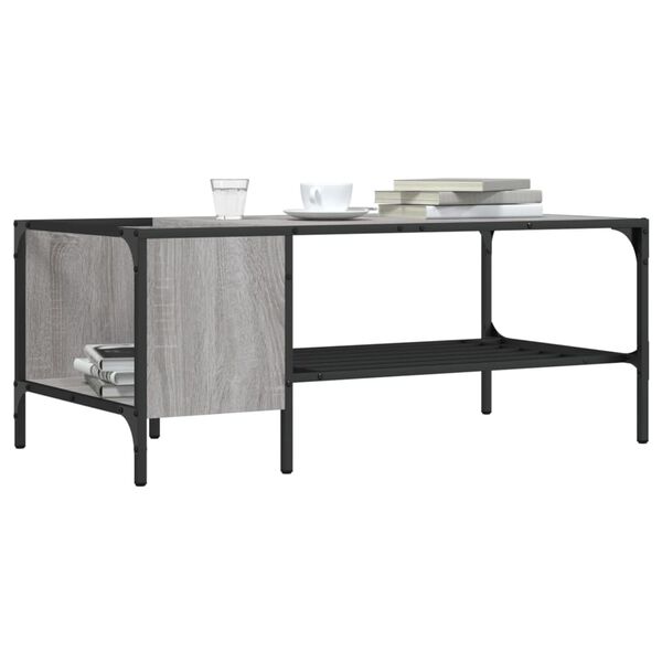 vidaXL Τραπεζάκι Σαλονιού με Ράφι Γκρι Sonoma 100x51x40 εκ. Επεξ. Ξύλο