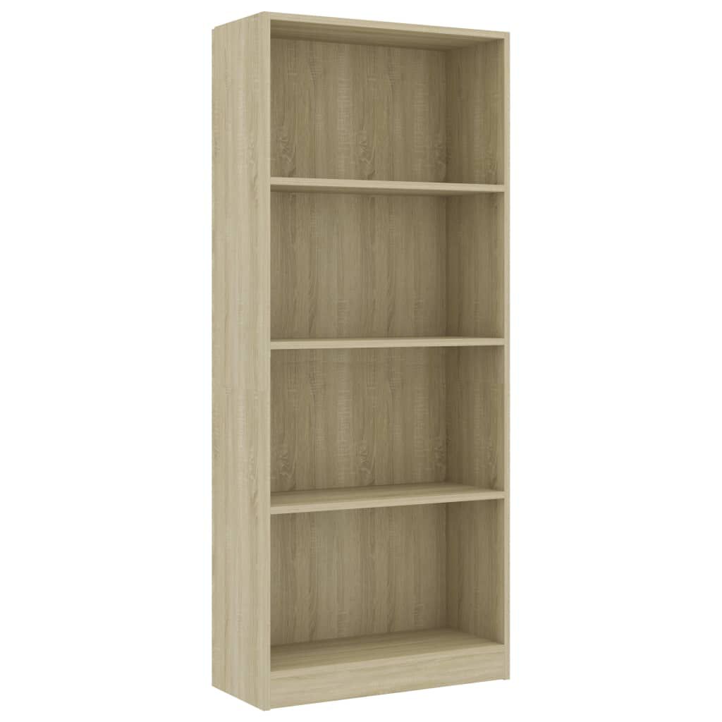 vidaXL Βιβλιοθήκη με 4 Ράφια Sonoma Δρυς 60x24x142 εκ. Επεξ. Ξύλο