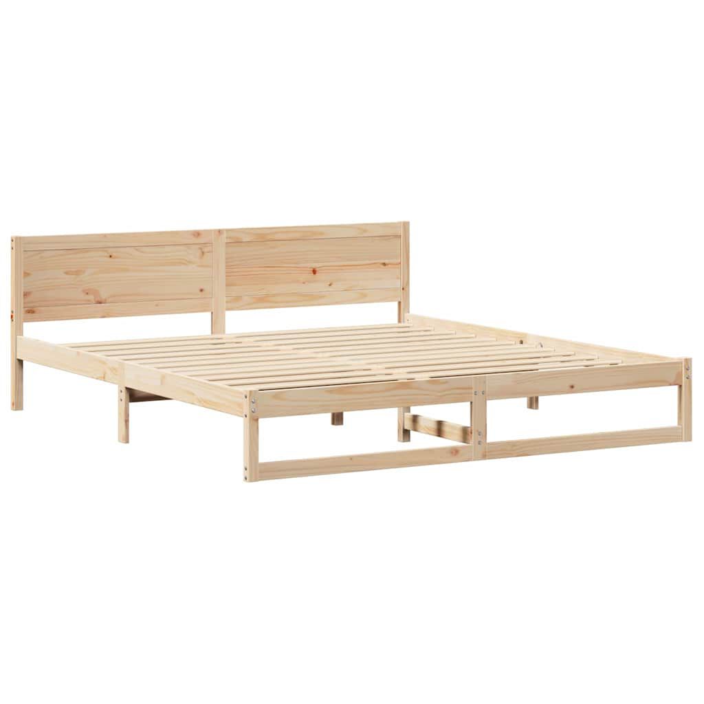 vidaXL Σκελετός Κρεβατιού Καφέ 180 x 200 cm Μασίφ ξύλο πεύκου