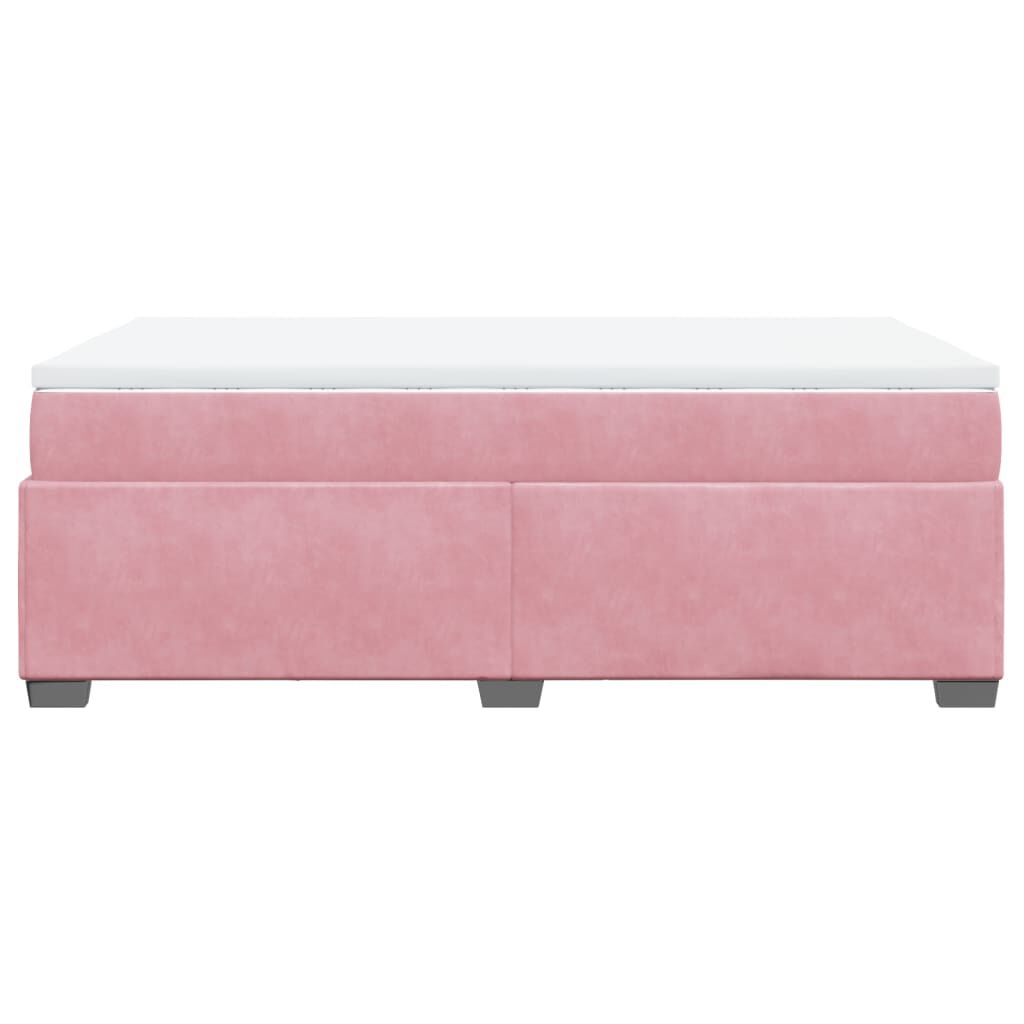 vidaXL Κρεβάτι Boxspring με Στρώμα Ροζ 120x200 εκ. Βελούδινο