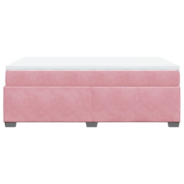 vidaXL Κρεβάτι Boxspring με Στρώμα Ροζ 120x200 εκ. Βελούδινο