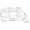 vidaXL Υπερυψωμένο Κρεβάτι με Πύργο Ροζ 80x200 εκ. Μασίφ Ξύλο Πεύκου