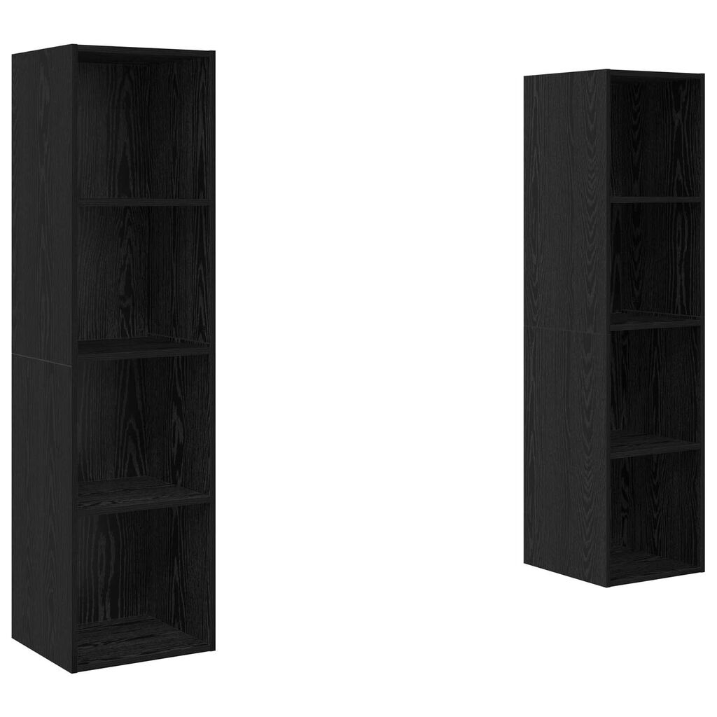 vidaXL Ντουλάπι TV 2 pcs Μαύρο 37 x 37 x 142.5 εκ Επεξεργασμένο ξύλο
