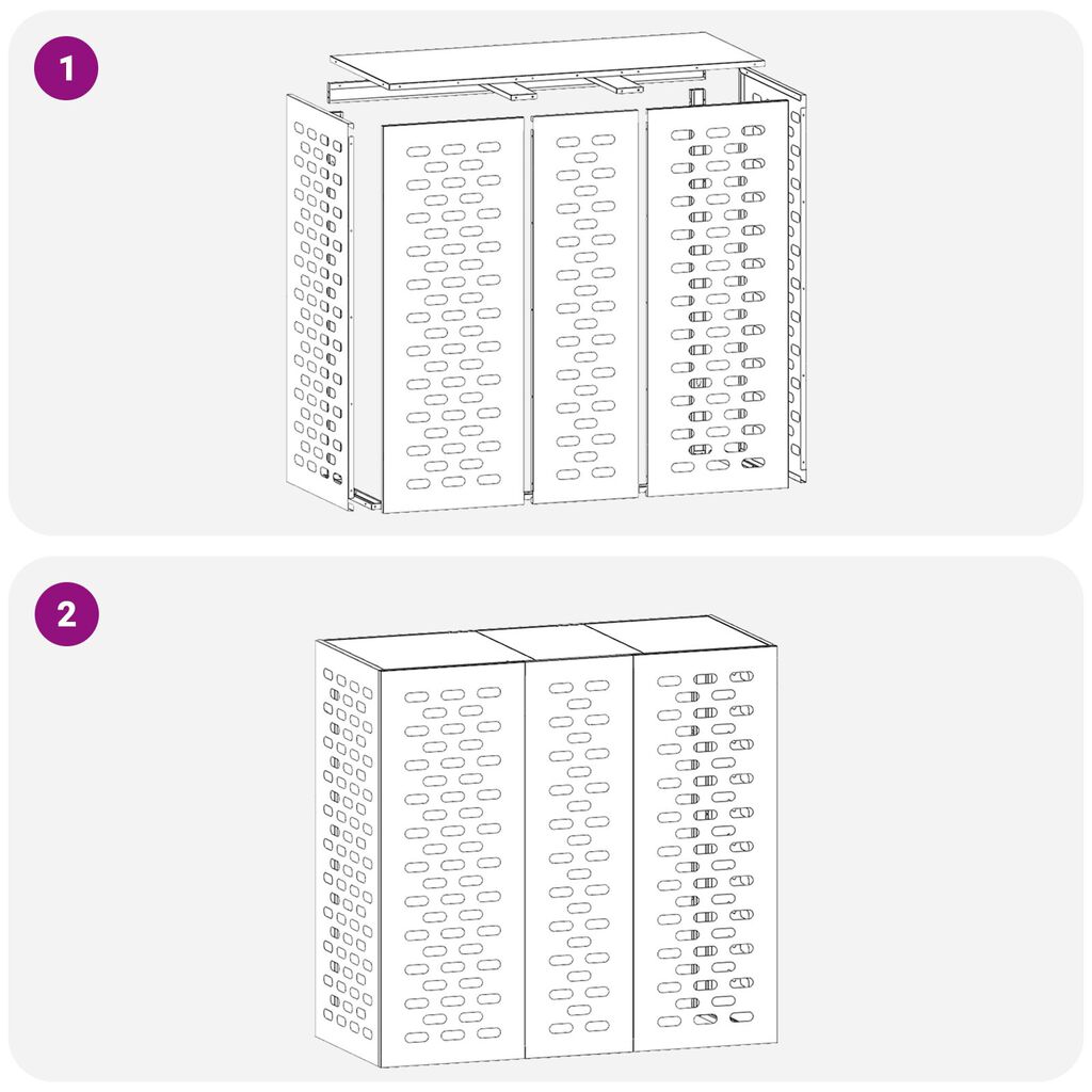 vidaXL Κάλυμμα Κλιματιστικού 110x50x105 εκ Φθαρμένος Χάλυβας