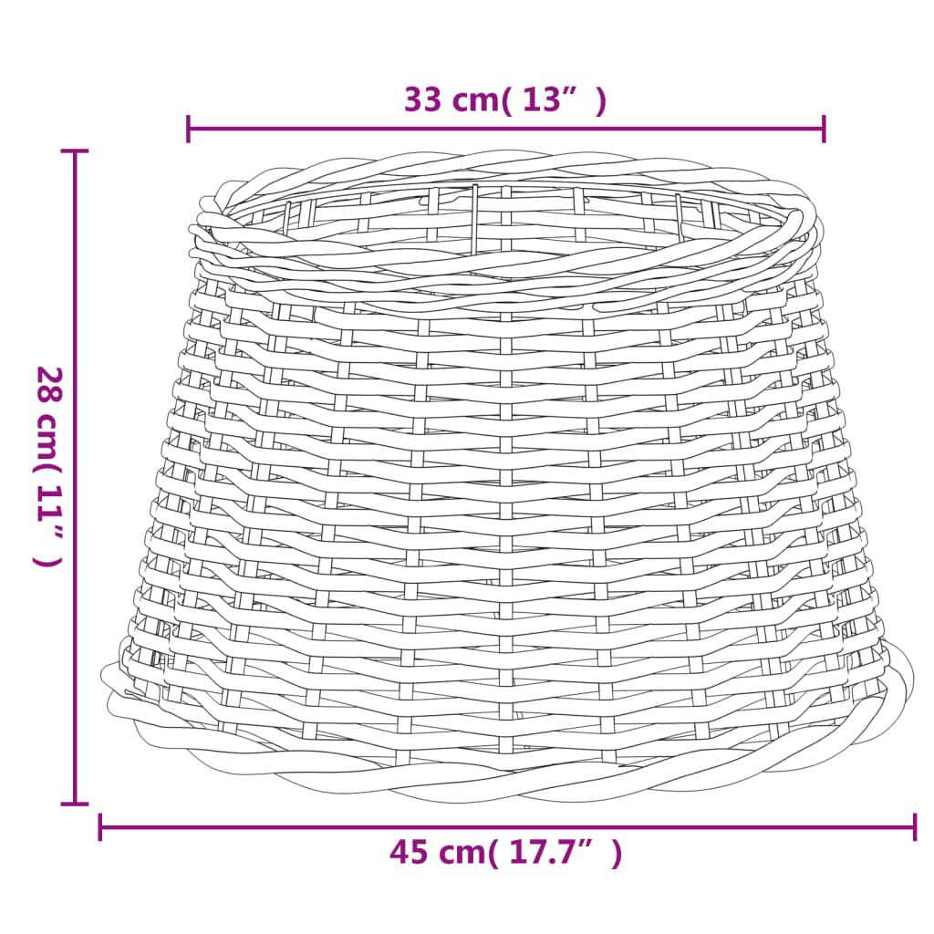 vidaXL Καπέλο Φωτιστικού Καφέ Ø45x28 εκ. από Wicker